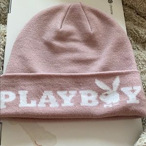 Pink PlayBoy beanie